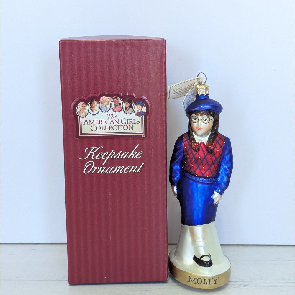 American Girl Pleasant Company Molly Blown Glass Christmas Ornament 1999 Poland